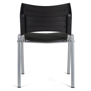 Silla de Confidente ROMEL con Patas Grises en Tela negra