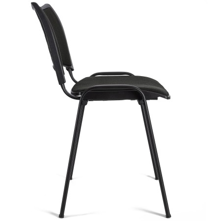 Silla de Confidente ROMEL con Patas Negras en Tela Negra 2