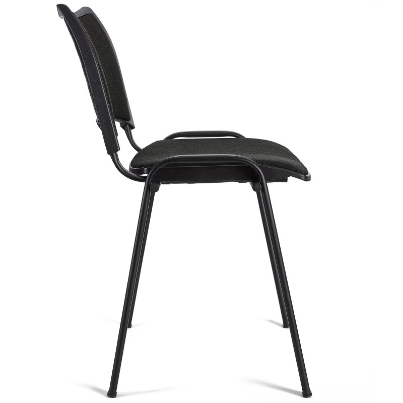 Silla de Confidente ROMEL con Patas Negras en Tela Negra