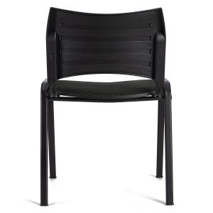 Silla de Confidente ROMEL con Patas Negras en Tela Negra