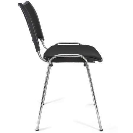 Silla de Confidente ROMEL PIEL con Patas Cromadas en Negro 2