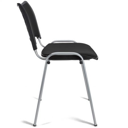 Silla de Confidente ROMEL PIEL con Patas Grises en Negro 2