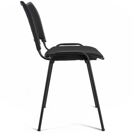 Silla de Confidente ROMEL PIEL con Patas Negras en Negro 2