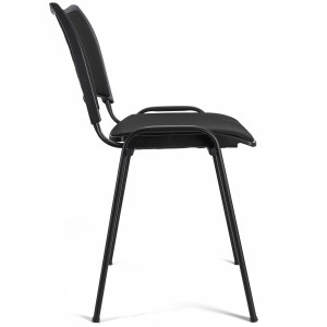 Silla de Confidente ROMEL PIEL con Patas Negras en Negro