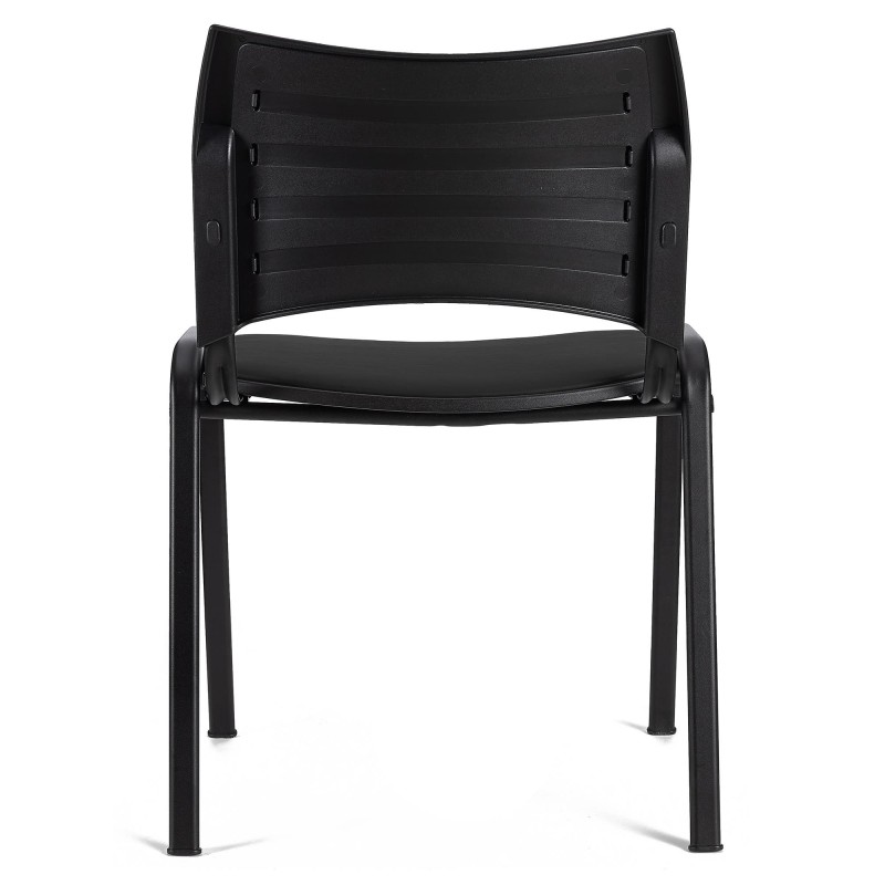 Silla de Confidente ROMEL PIEL con Patas Negras en Negro