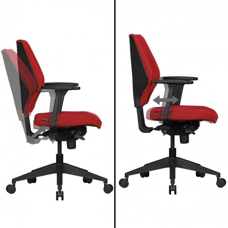 Silla Ergonómica COLINS, totalmente ajustable, tela negra