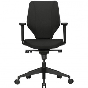 Silla Ergonómica COLINS, totalmente ajustable, tela negra