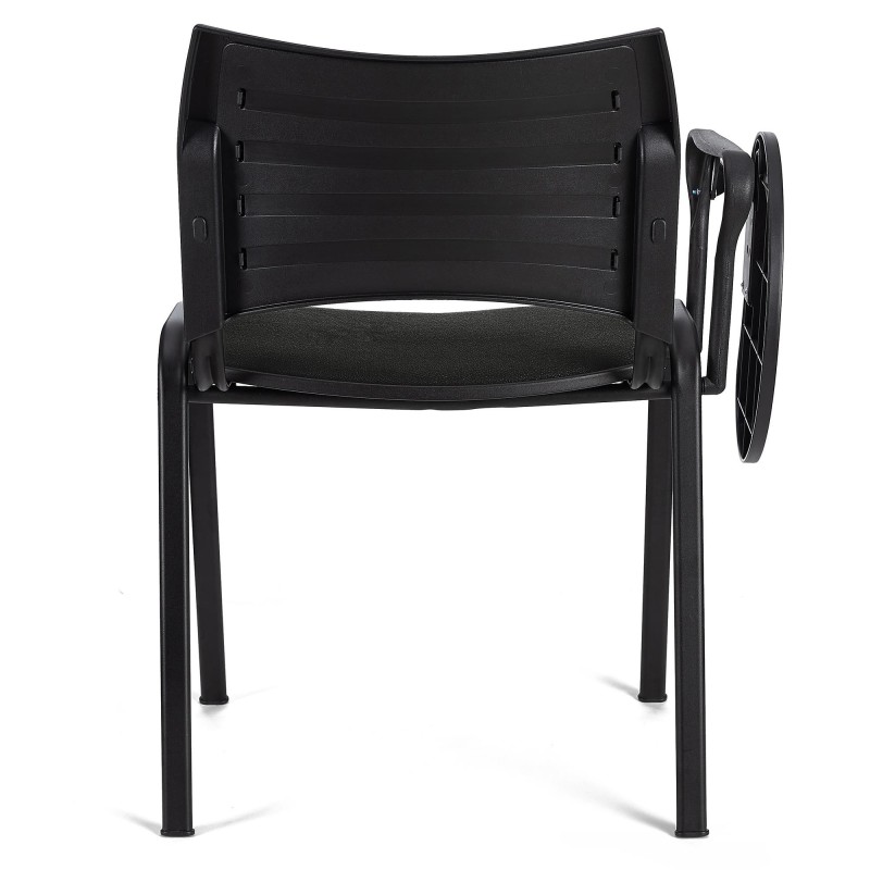 Silla de Confidente ROMEL CON PALA con Patas Negras en Tela Negra