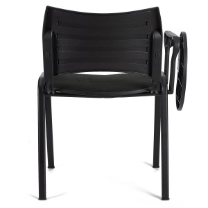 Silla de Confidente ROMEL CON PALA con Patas Negras en Tela Negra