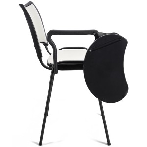 Silla de Confidente ROMEL CON PALA PIEL con Patas Negras en Negro