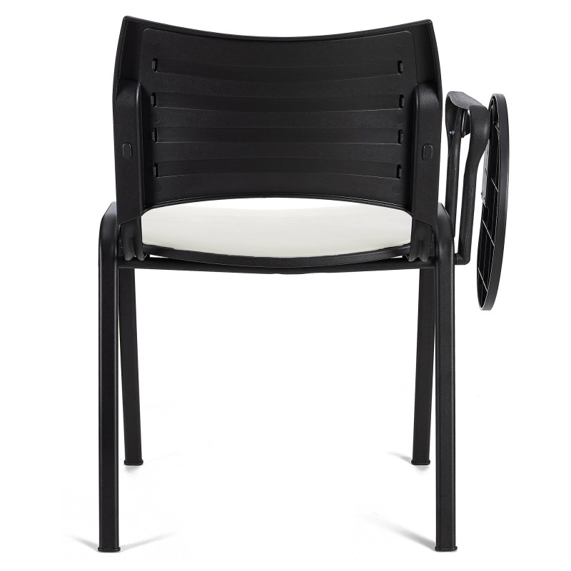 Silla de Confidente ROMEL CON PALA PIEL con Patas Negras en Negro