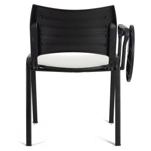 Silla de Confidente ROMEL CON PALA PIEL con Patas Negras en Negro