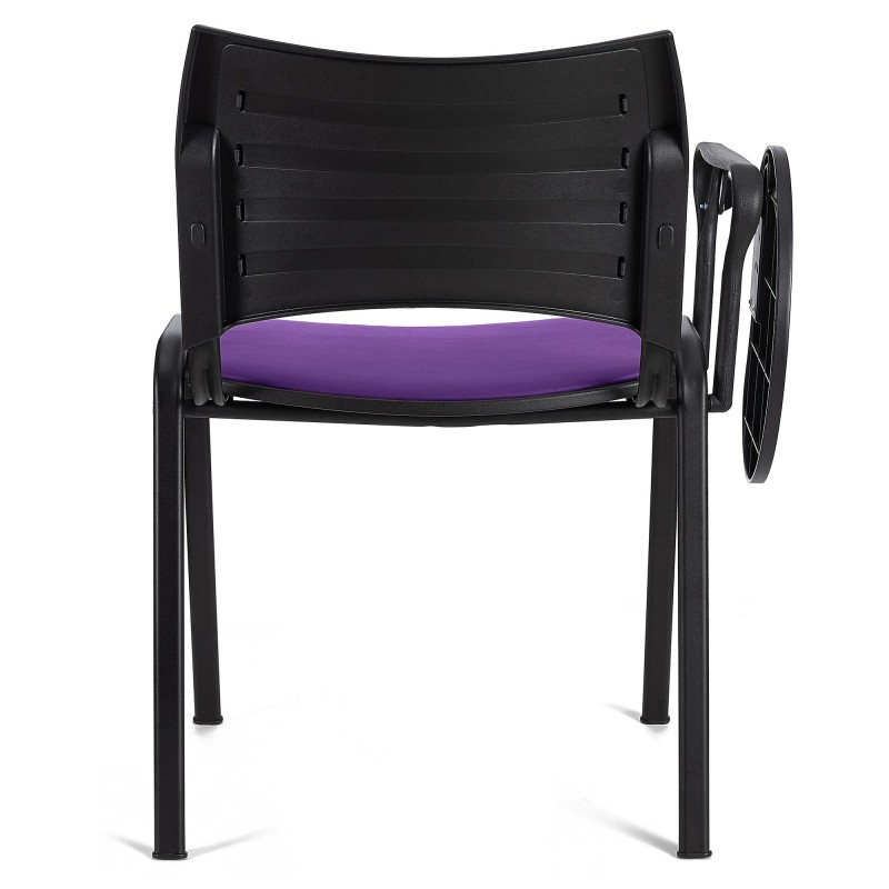 Silla de Confidente ROMEL CON PALA PIEL con Patas Negras en Negro