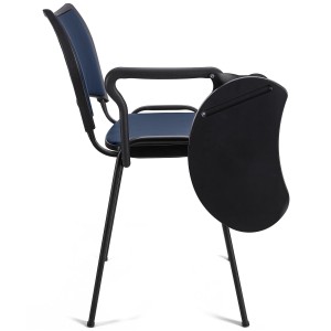 Silla de Confidente ROMEL CON PALA PIEL con Patas Negras en Negro