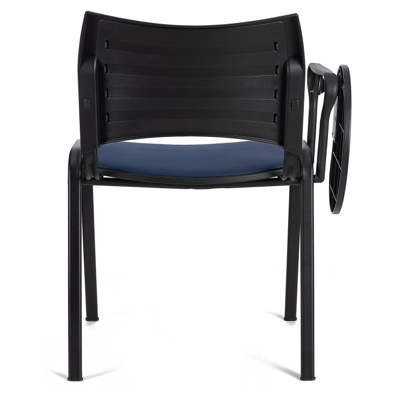 Silla de Confidente ROMEL CON PALA PIEL con Patas Negras en Negro