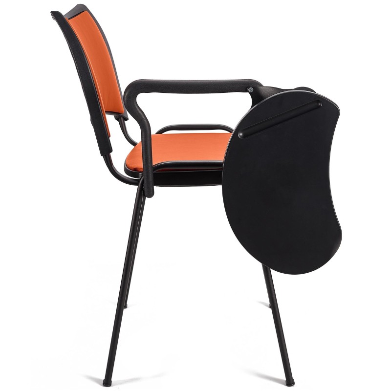 Silla de Confidente ROMEL CON PALA PIEL con Patas Negras en Negro