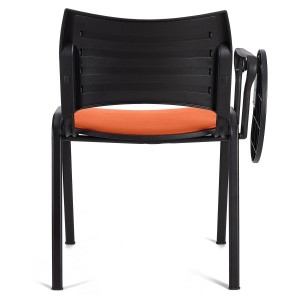 Silla de Confidente ROMEL CON PALA PIEL con Patas Negras en Negro