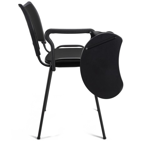 Silla de Confidente ROMEL CON PALA PIEL con Patas Negras en Negro 2