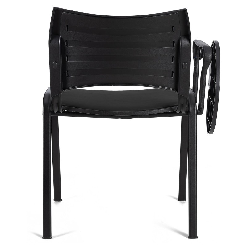 Silla de Confidente ROMEL CON PALA PIEL con Patas Negras en Negro