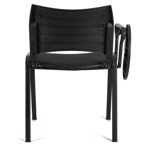 Silla de Confidente ROMEL CON PALA PIEL con Patas Negras en Negro