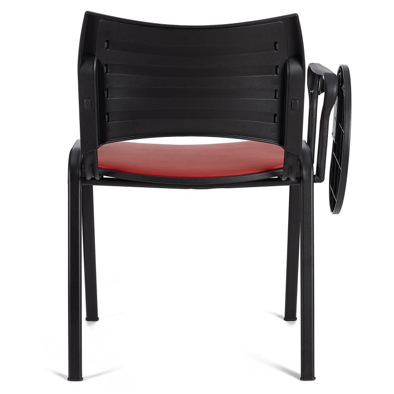 Silla de Confidente ROMEL CON PALA PIEL con Patas Negras en Negro