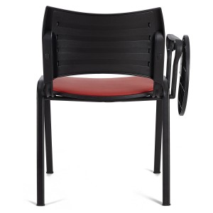 Silla de Confidente ROMEL CON PALA PIEL con Patas Negras en Negro