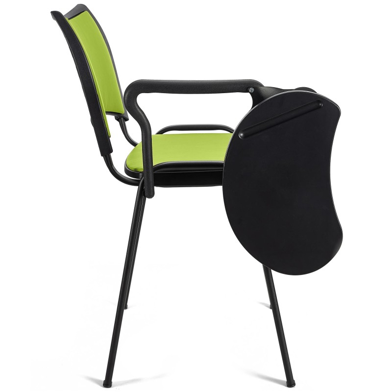 Silla de Confidente ROMEL CON PALA PIEL con Patas Negras en Negro