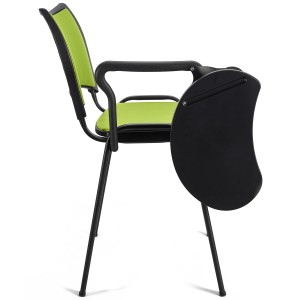 Silla de Confidente ROMEL CON PALA PIEL con Patas Negras en Negro