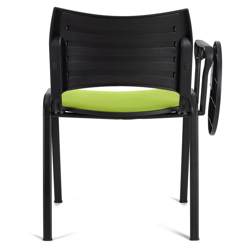 Silla de Confidente ROMEL CON PALA PIEL con Patas Negras en Negro