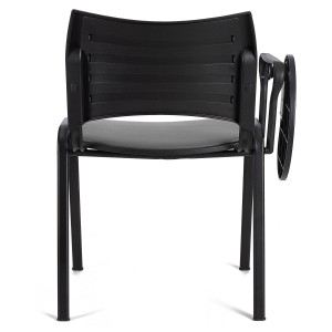 Silla de Confidente ROMEL CON PALA PIEL con Patas Negras en Negro