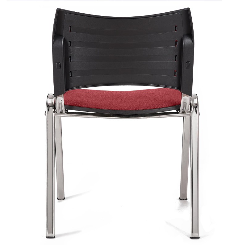 Lote de 5 Sillas de Confidente ROMEL con Patas Cromadas en Tela Negra