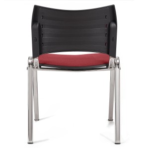 Lote de 5 Sillas de Confidente ROMEL con Patas Cromadas en Tela Negra