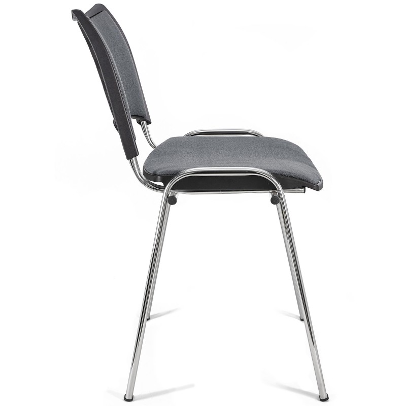 Lote de 5 Sillas de Confidente ROMEL con Patas Cromadas en Tela Negra