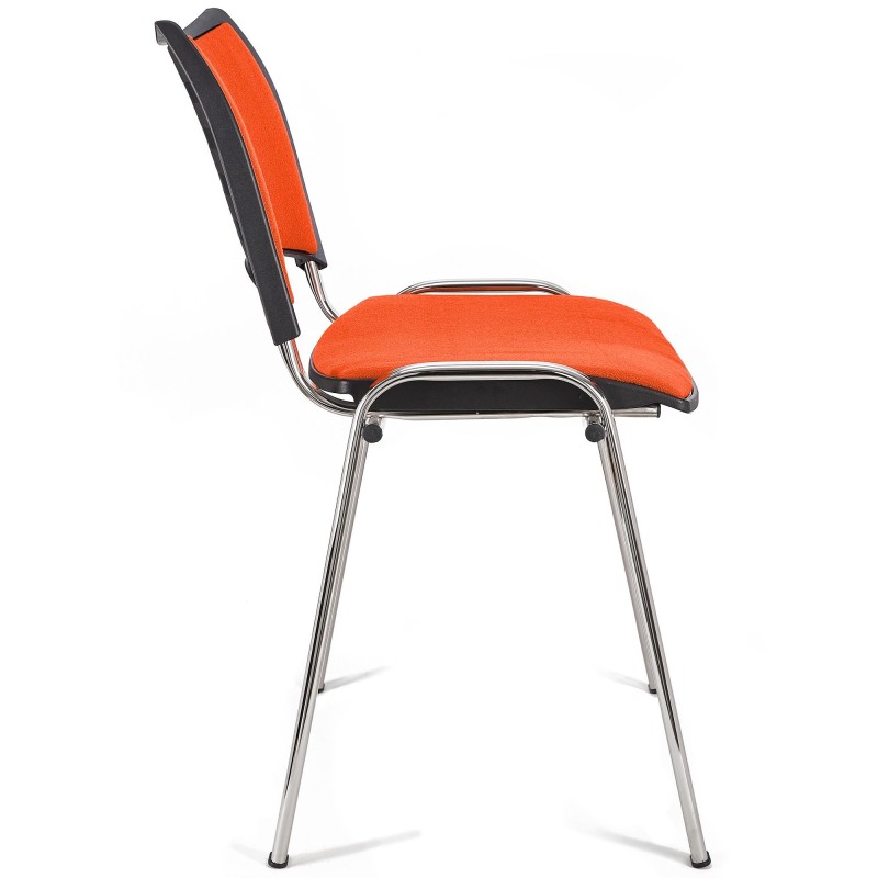 Lote de 5 Sillas de Confidente ROMEL con Patas Cromadas en Tela Negra