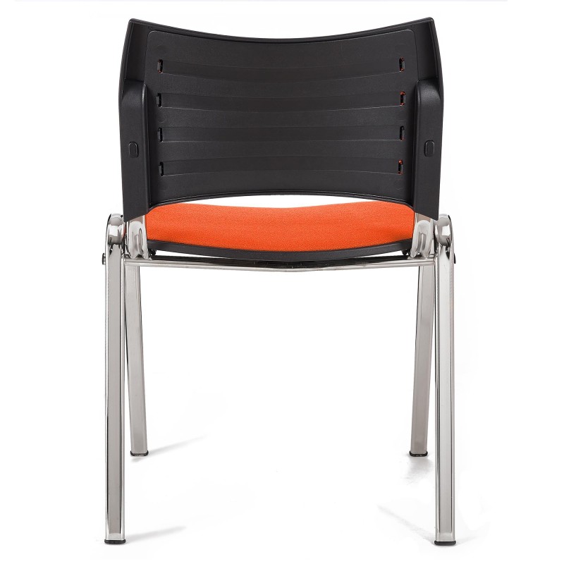 Lote de 5 Sillas de Confidente ROMEL con Patas Cromadas en Tela Negra