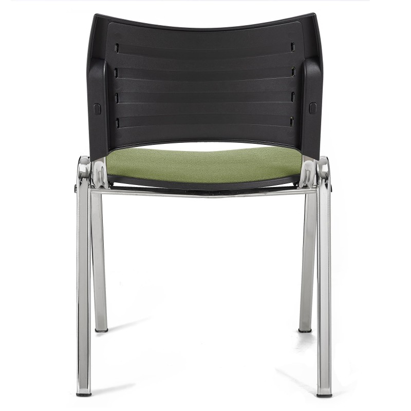 Lote de 5 Sillas de Confidente ROMEL con Patas Cromadas en Tela Negra