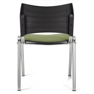 Lote de 5 Sillas de Confidente ROMEL con Patas Cromadas en Tela Negra