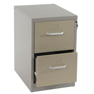 Archivador EDWIN 2 CAJONES (Asas), gran capacidad de almacenaje, en chapa de acero, color beige