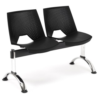 Bancada para sala de espera 2 asientos ENZO, negro