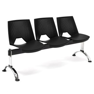 Bancada para sala de espera 3 asientos ENZO, negro