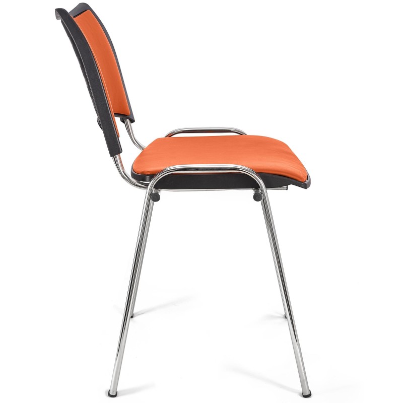 Lote de 5 Sillas de Confidente ROMEL PIEL con Patas Cromadas en Negro