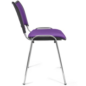 Lote de 5 Sillas de Confidente ROMEL PIEL con Patas Cromadas en Negro