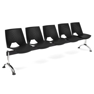 Bancada para sala de espera 5 asientos ENZO, negro