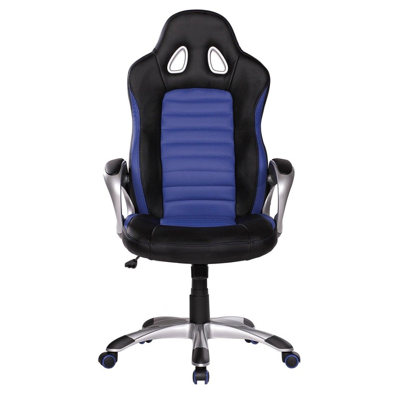 Silla Gaming MUSAKU, basculante, piel negro y blanco