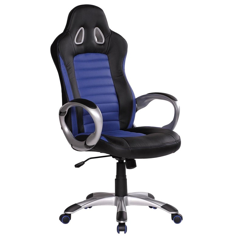 Silla Gaming MUSAKU, basculante, piel negro y blanco