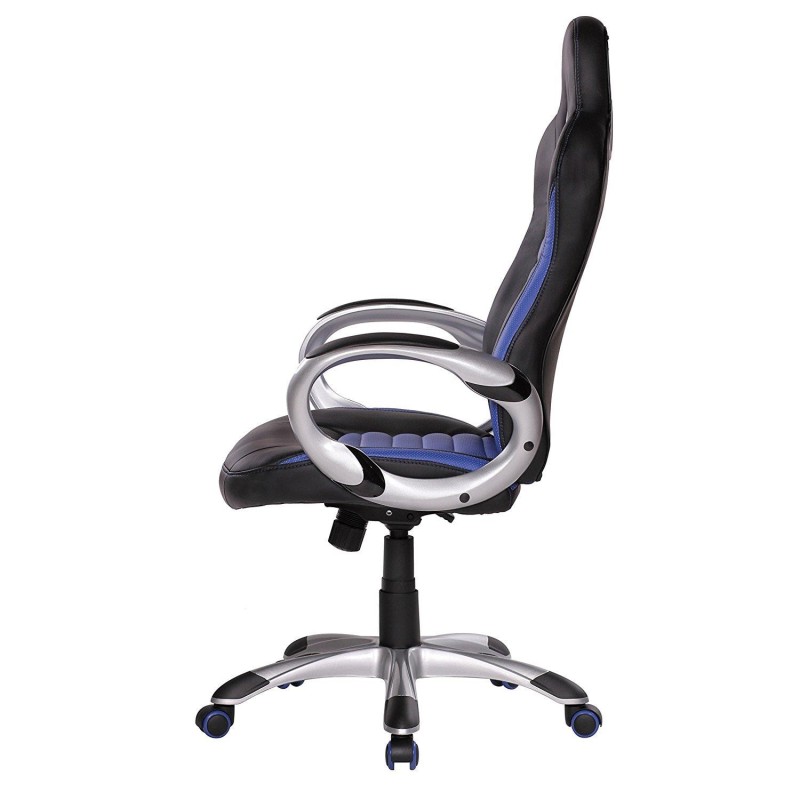 Silla Gaming MUSAKU, basculante, piel negro y blanco