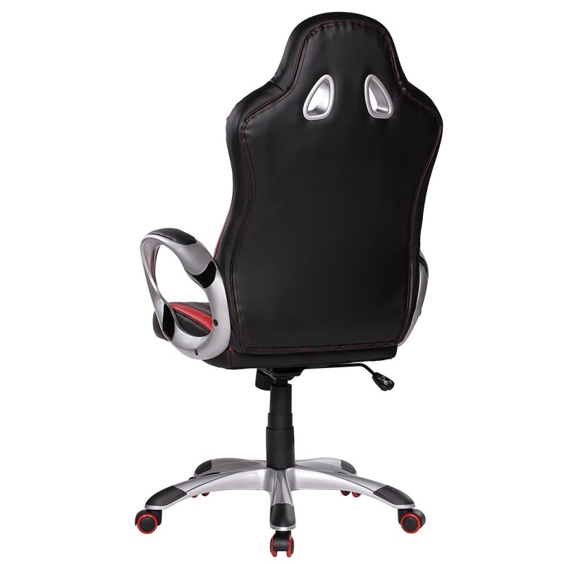 Silla Gaming MUSAKU, basculante, piel negro y blanco