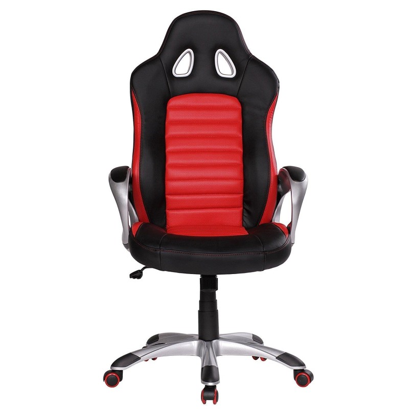 Silla Gaming MUSAKU, basculante, piel negro y blanco