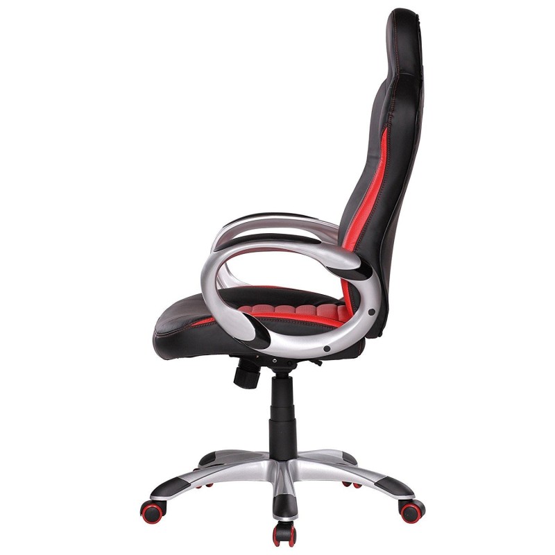 Silla Gaming MUSAKU, basculante, piel negro y blanco