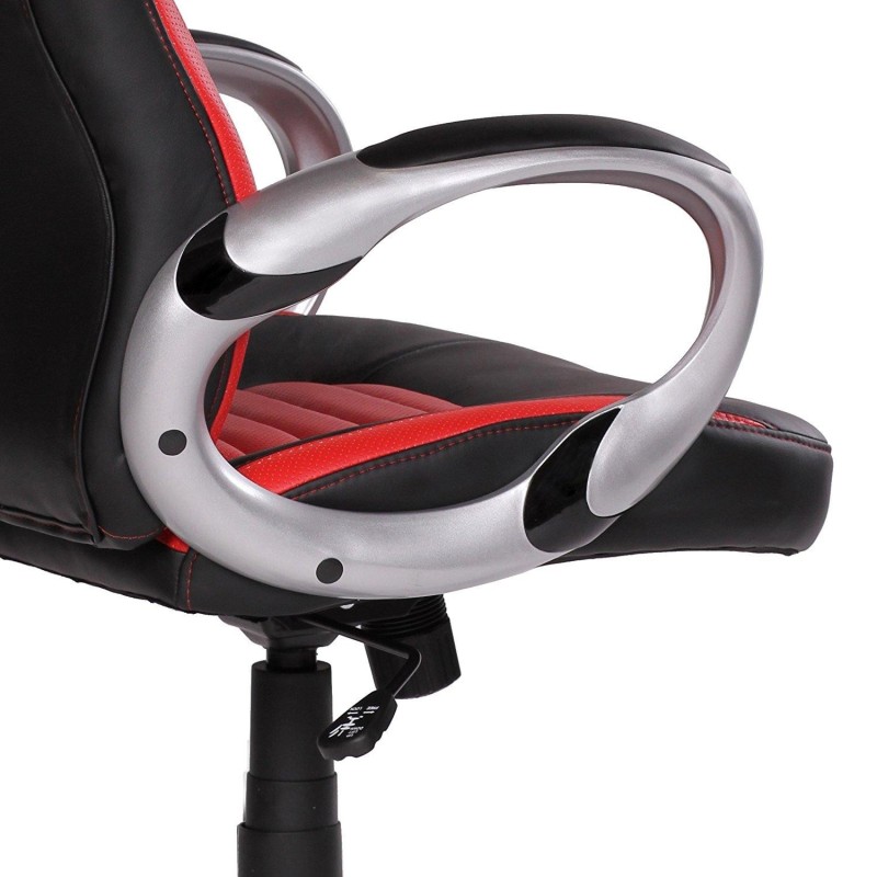 Silla Gaming MUSAKU, basculante, piel negro y blanco